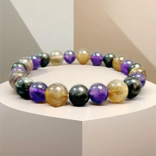Miniatura 2 de Pulsera de cuentas redondas de piedra natural multi estilo pulsera de la suerte de múltiples estilos 0.315 in