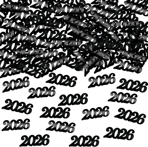 Miniatura 6 de KatchOn, Confeti de graduación negro brillante 2026 – Paquete de 500 Confeti de graduación 2026 decoraciones de graduación 2026 Decoraciones