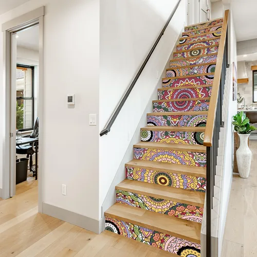 Miniatura 8 de funlife 7 calcomanías autoadhesivas de papel de contacto para escaleras, calcomanías autoadhesivas para escalones, decoración de oficina en casa