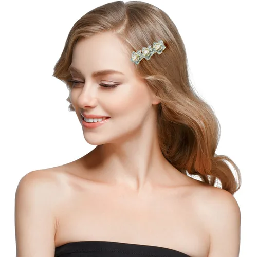 Miniatura 2 de Pinza para el pelo de perlas para mujeres y niñas, pasador de pelo de perla con flor de perla artificial, accesorios decorativos para el peinado