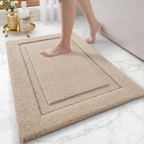 Miniatura 19 de LUMI Alfombras grandes y ultrasuaves para baño, antideslizantes con respaldo de goma, tapete de baño absorbente y lavable de secado rápido, alfombra