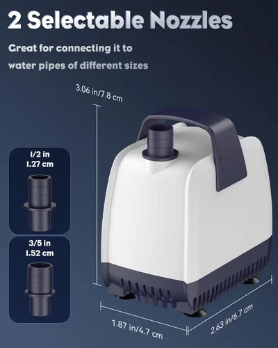 Miniatura 4 de Pawfly Mini bomba de agua sumergible de 80 GPH de 4 W, bomba de fuente pequeña con altura de elevación de 2.6 pies, bomba de acuario ultra
