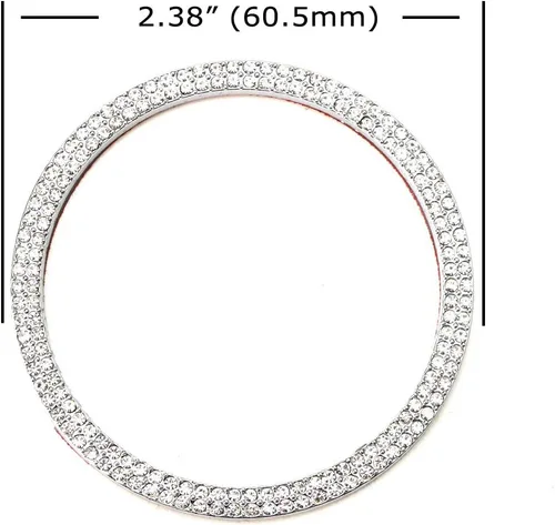 Miniatura 2 de iJDMTOY Cristal Rhinestone Interior Dashboard Analog_Clock Decoración Envolvente Anillo Trim Compatible con Porsche