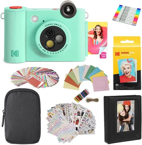 Miniatura 19 de Kodak Smile+ Paquete de regalo para cámara e impresora digital instantánea 2 en 1 + estuche + papel fotográfico Zink 2 x 3 con parte trasera Rojo