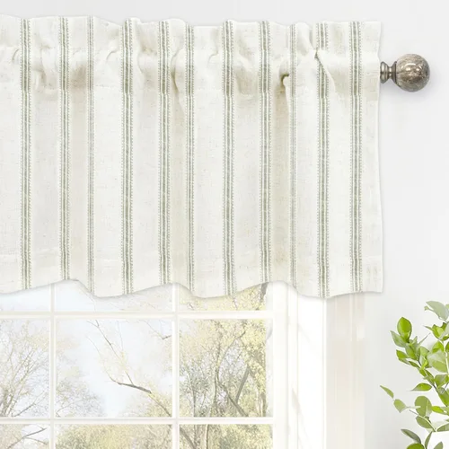 Miniatura 16 de DriftAway Briony - Cortina opaca con amarre para cocina, ajustable, diseño de globos, líneas texturizadas, estampadas, persianas romanas