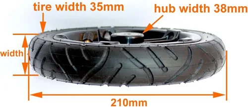 Miniatura 4 de L-faster Neumático neumático 200x35 Uso de nylon Hub Fit M8 o M6 Eje 8 "Rueda de aire para reemplazo de scooter Tubo de rueda inflable de 8 pulgadas