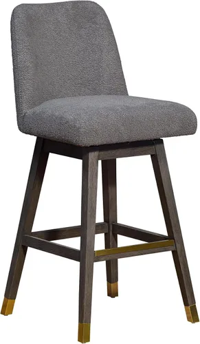 Miniatura 22 de Armen Living Sicily Modern Farmhouse Taburete giratorio de madera negra de 30 pulgadas de altura de asiento para encimera de isla de cocina en tela