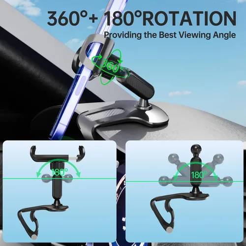 Miniatura 3 de Soporte de teléfono para tablero de automóvil, rotación de 360 grados, soporte universal para teléfono celular para soporte de montaje de clip