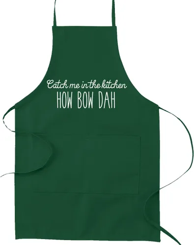 Miniatura 3 de Catch Me en la cocina How Bow Dah Funny parodia para horno de cocción cocina – Delantal, mezcla de poliéster, Negro, talla única