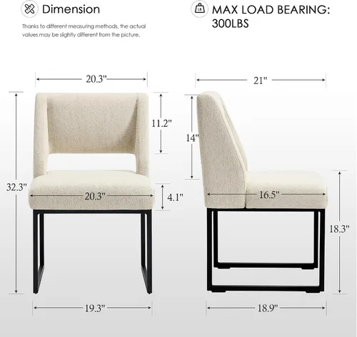 Miniatura 2 de Zesthouse Juego de 6 sillas de comedor modernas de piel sintética, cómodas sillas de cocina marrones con patas de metal inoxidable, sillas laterales