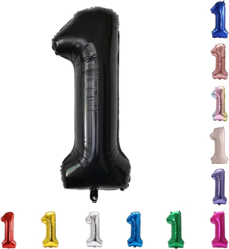 Miniatura 51 de YPSelected Globo grande de 32 pulgadas de helio con números 0-9 de papel de aluminio azul para cumpleaños, bodas y fiestas (Azul, 3)