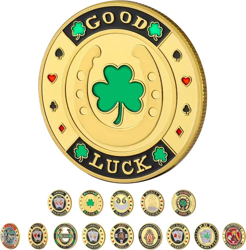 Miniatura 17 de LuluCircle Guardia de póquer, Pesos para póquer, regalos de póquer para hombres, protector de tarjetas de póquer, accesorios de póquer, fichas