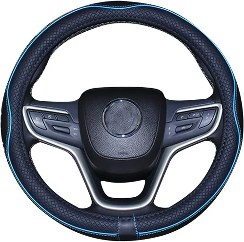 Miniatura 10 de Cubrevolante de imitación de cuero para el volante de auto, 2019, de microfibra, extragrande de 17, 18 y 19 pulgadas para camiones grandes