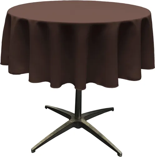 Miniatura 155 de LA Linen - Mantel redondo lavable de popelina de poliéster, resistente a manchas y arrugas, 51", mantel de tela para comedor, cocina, fiesta, Negro