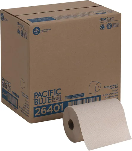 Rollos de papel reciclado Pacific Blue Basic secamanos (anteriormente con la marca Envision) de GP PRO (Georgia-Pacific), color marrón, 26401, 350