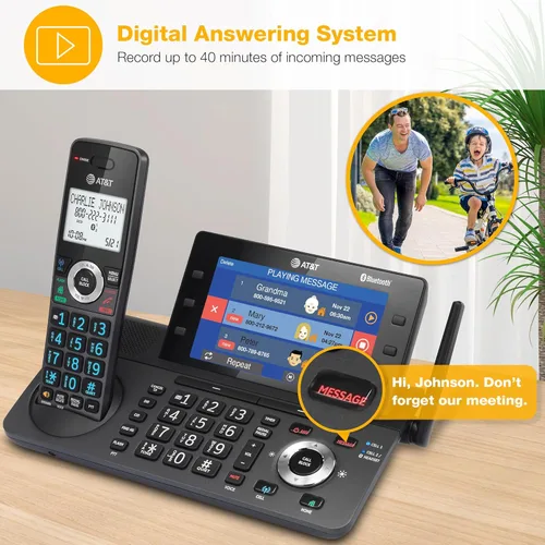 Miniatura 5 de AT&T DLP73590 - Teléfono inalámbrico DECT 6.0 de 5 manos para casa y oficina con contestador, pantalla a color de 5", acceso directo de un toque