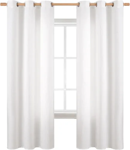 Miniatura 59 de BGment Cortinas de Lino Beige de 63 Pulgadas de Largo 2 Paneles - Tratamientos para Ventanas con Textura de Arpillera Filtrantes de Luz Cortinas