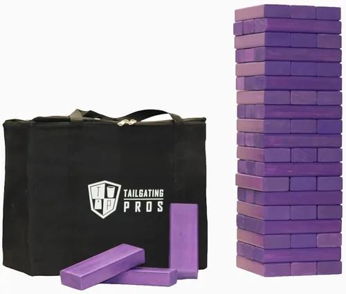 Miniatura 52 de Tailgating Pros Maderas Gigantes Premium que se Derrumban con Estuche de Transporte – ¡Elige los Colores de tu Equipo! Juego Gigante para Patio al