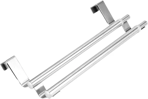 Miniatura 2 de Mxzzand Toallero telescópico para baño, toallero telescópico de acero inoxidable de doble capa de acero inoxidable para colgar toallas de baño