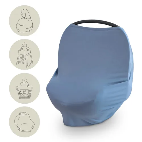 Miniatura 10 de mushie Funda para asiento de automóvil para bebé, transpirable y elástica, funda multiusos para lactancia, lactancia, silla alta, carrito de Dried