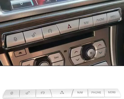 Miniatura 8 de Fydun Ajuste interior 7 unids multimedia panel botón cubierta etiqueta engomada aleación de aluminio plateado apto para Xf 2012‑2015