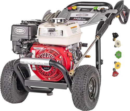 Simpson 61014 3500 PSI a 2.5 GPM Honda GX200 con AAA AX300 Bomba de leva axial Agua fría Lavadora a presión de gas profesional PS61002-S
