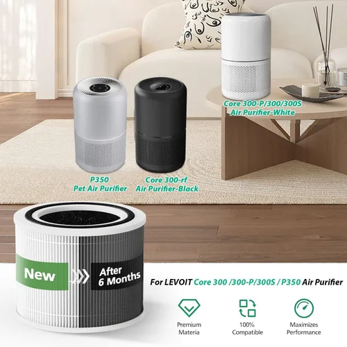 Miniatura 5 de Filtro de Repuesto para Purificador de Aire Core 300 Compatible con LEVOIT Core 300, 300S, P350 VortexAir, Filtro Core 300S con HEPA Verdadera H13