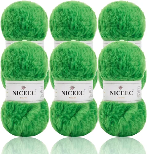Miniatura 92 de NICEEC Hilo de Pelo Sintético Super Suave, Grueso y Esponjoso, Hilo de Pestañas para Crochet y Tejido (Longitud Total 192m/9.1kg) - Otoño/300g