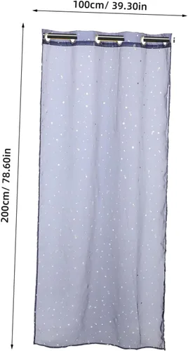 Miniatura 2 de DECHOUS Cortinas transparentes de gasa azul marino de lujo para sala de estar, dormitorio, ventana de tul