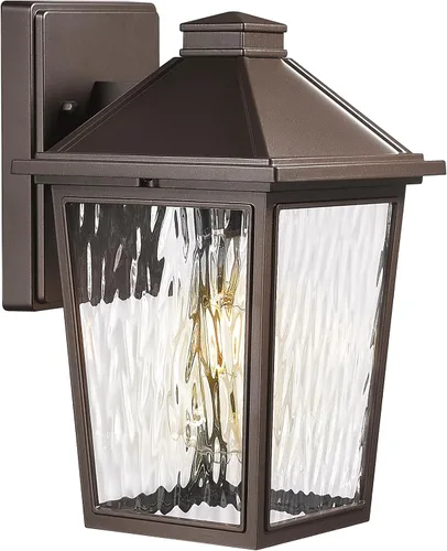 Miniatura 9 de Lámpara de pared para exteriores, linterna de pared exterior HWH, luces de porche al aire libre con pantalla de vidrio sembrado para puerta, garaje