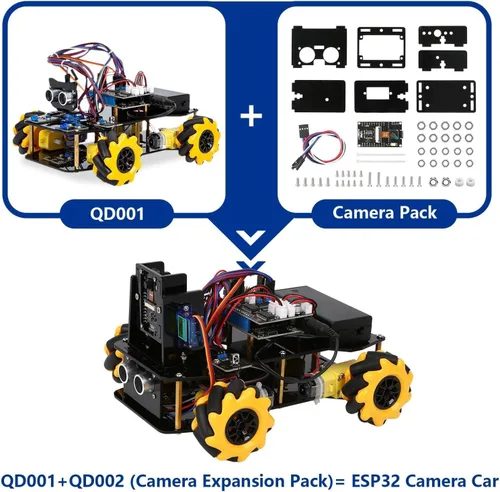 Miniatura 4 de Kit de robot con cámara de 3 MP, kit de robótica para niños de 8 a 12 años, 12 a 16 años, compatible con Arduino y Scratch, aplicación y control