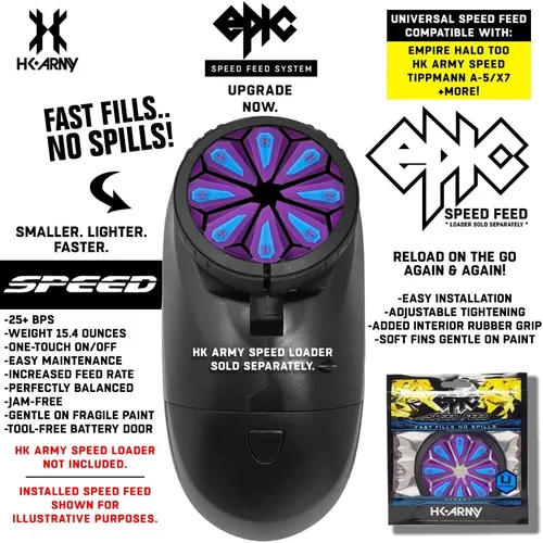 Miniatura 4 de HK Army Universal Epic Speed Feed Paintball Cargador Tolva Accesorio para Halo/Invertir también, Pinokio, Velocidad, A5, X7