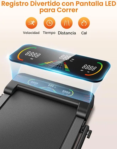 Miniatura 3 de Walking Pad Treadmill with 9% Incline & Dual LED Display, 4 in 1 Foldable Treadmill with Handle bar for Home/Office, 3.5HP Portable Under Desk
