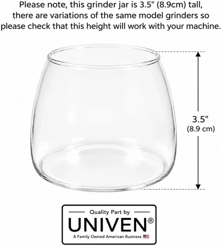 Miniatura 2 de Univen Molinillo de café de 7 oz con tarro de vidrio de 3.5 pulgadas (3.5 in) de alto, compatible con los modelos KitchenAid KCG0702 KPCG100 4176728