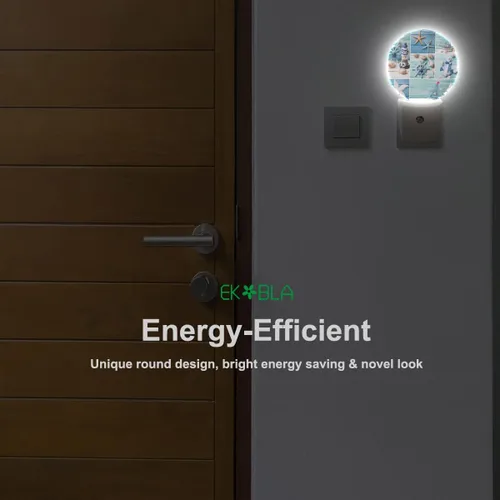 Miniatura 5 de EKOBLA Luz nocturna enchufable de estrellas de mar y conchas marinas, luz nocturna LED de playa con sensor automático del atardecer al amanecer