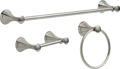 Delta Faucet CLL63-SN Carlisle Kit de accesorios de baño de 3 piezas, níquel cepillado SpotShield Spotshield níquel cepillado