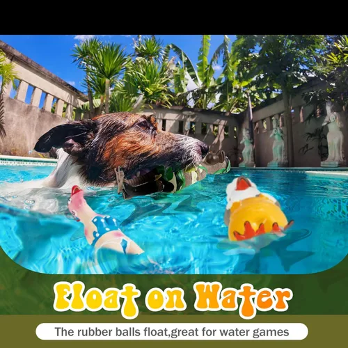 Miniatura 6 de Silipull 6 juguetes de goma chirriantes para perros, pollo gritando, látex, goma suave, masticar, juguetes molares interactivos divertidos