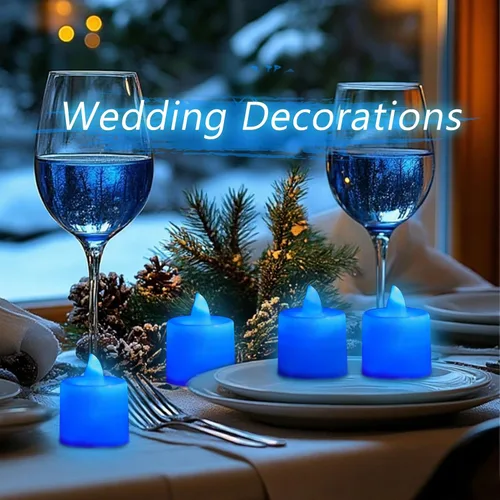 Miniatura 8 de Bolsas luminarias para velas con diseño de sol, resistentes al fuego, para bodas, Halloween, cumpleaños, Año Nuevo, fiestas, cenas, eventos Azul