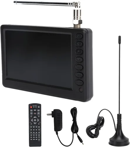 Miniatura 7 de Zyyini TV portátil de 5 pulgadas, 1080P con antena, batería recargable, USB y tarjeta TF Play, para viajes, camping, personas mayores, niños