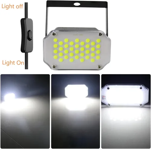 Miniatura 9 de Luz estroboscópica de Halloween, 36 luces LED estroboscópicas blancas superbrillantes, activadas por sonido y control de velocidad de flash, mini