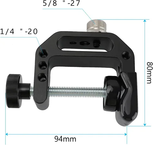 Miniatura 3 de CAMVATE Abrazadera C con rosca 5/8"-27 para micrófonos - 1189