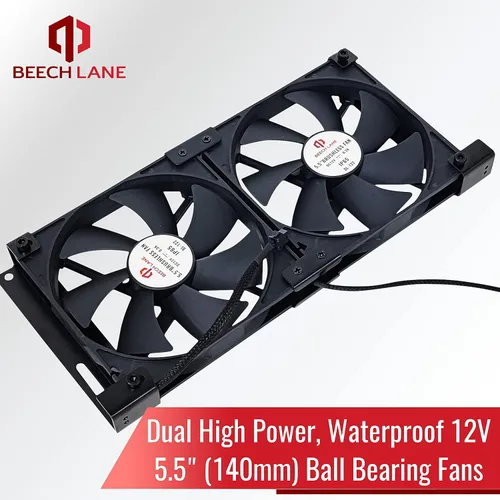 Miniatura 8 de Beech Lane Ventilador de refrigeración de ventilación de refrigerador RV de 12 V, 5.5 pulgadas (5.512 in), soportes personalizados para rejillas