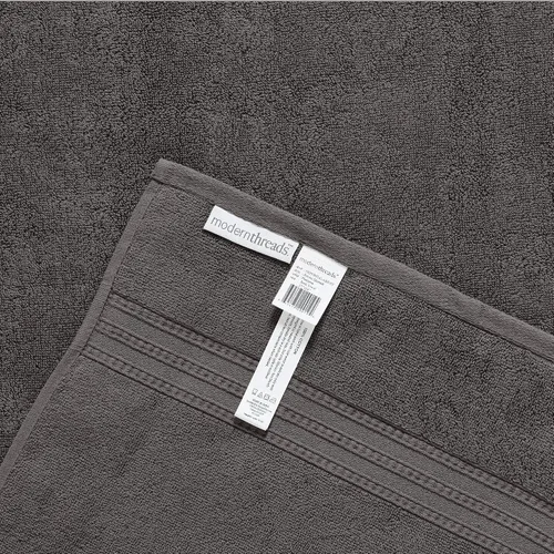 Miniatura 3 de Modern Threads Juego de toallas Jacquard teñidas de hilo reversible de 6 piezas Artesia Damasco Gris