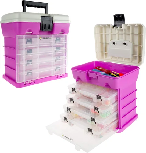 Miniatura 8 de Wakeman - Organizador de caja de aparejos de plástico duradero y suministros para manualidades Verde