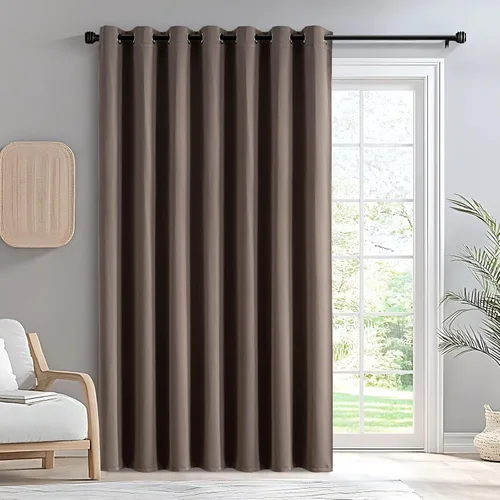 Miniatura 14 de IGEMAEVE Cortinas 100% opacas de 108 pulgadas de largo para dormitorio, juego de 2 paneles de cortinas opacas con bolsillo para barra y pestaña
