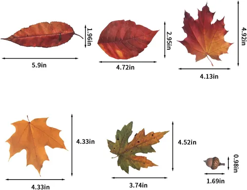 Miniatura 3 de CCINEE 216 calcomanías de arce para ventana, 6 hojas de otoño, hojas de roble y bellotas surtidas, calcomanías para ventana de otoño, Acción de 216