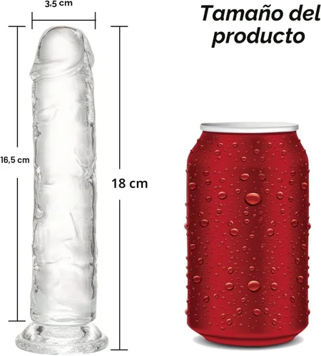 Miniatura 2 de Consolador realista de 7.1 pulgadas, consolador transparente con fuerte ventosa para jugar con manos libres, material suave, juguetes sexuales