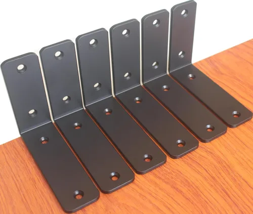 Miniatura 45 de Paquete de 12 soportes de estante en L de 8 pulgadas de largo x 6 pulgadas de alto x 1.5 pulgadas de ancho, 5 mm de grosor, soporte de estante en L