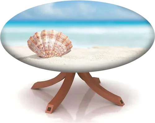 Miniatura 27 de Mantel con patrón de playa, borde elástico, impermeable, lavable, para uso en interiores y exteriores, patio, turquesa aguamarina, para mesas