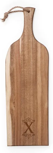 Miniatura 27 de PICNIC TIME Monogram - A - Tabla de embutidos de acacia personalizada de 24 pulgadas con borde de madera cruda, tabla de queso, plato para servir
